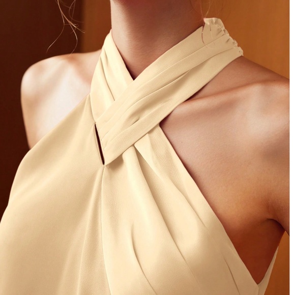 Classic Satin Halter Solid Tank Top - Picture 3 of 11